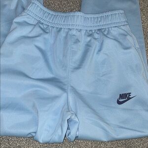 Nike Kids Gray Joggers with Purple Logo